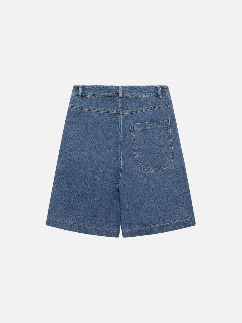 Short Aelfric Eden Curved Pockets Denim Bleu | GJI-71397285